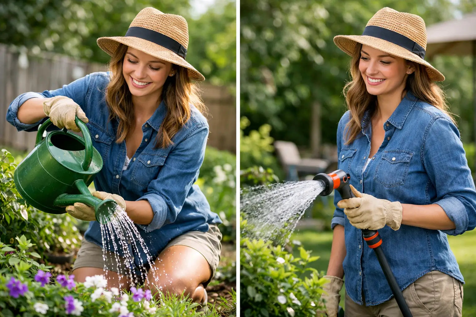 Watering Can Versus Hose Watering