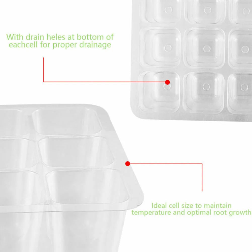 4 x 12-Cell Seed Starter Trays drainage holes