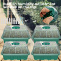 4-Pack Seed Starter Trays with Humidity Dome | 48-Cell Mini Indoor Greenhouse Kit & Plant Propagation Box with Tags, Dibber Tools and Adjustable Vents