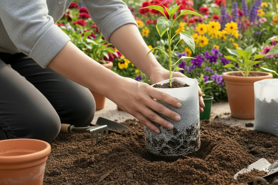 50/100 Pieces, Biodegradable Nursery Bags, Non-woven Plant Growth Bags, Fabric Nursery Plant Bags, Home Garden Supply