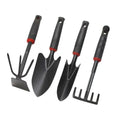 Essential 4-Piece Gardening Hand Tool Set (Shovel, Rake, Hoe, Trowel)