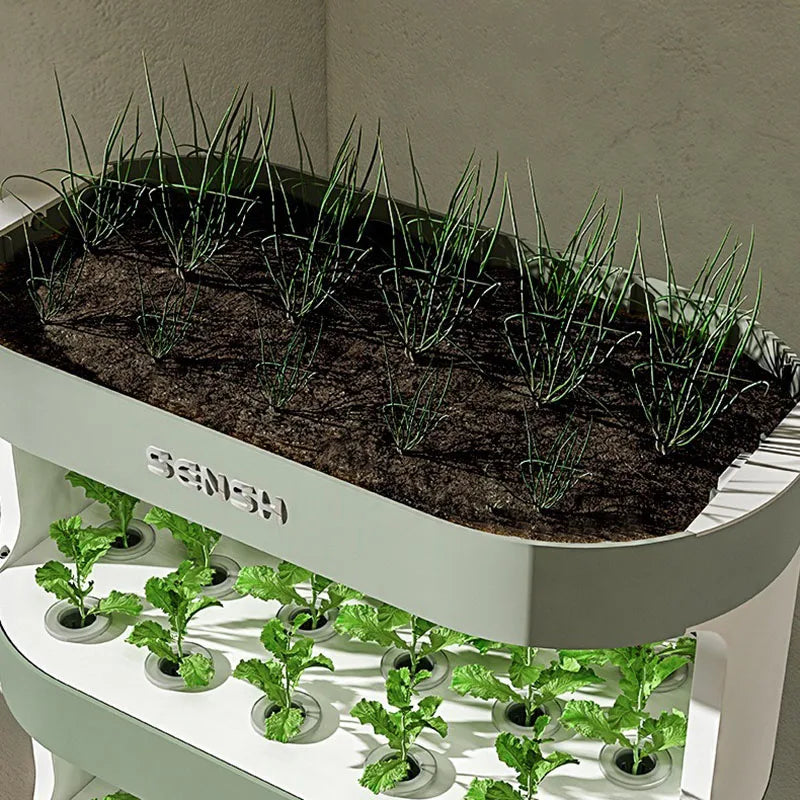Smart Hydroponic Tower Growing System with soil