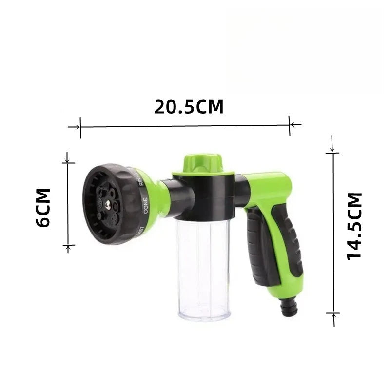 green hose-end water gun measurements
